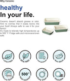 LE TAUCI Deep Casserole Dishes for Oven, 13.7”x9.6” Ceramic Baking Dish Set with Roasting Racks, Large Lasagna Pans with Handles, Rectangular Bakeware as Gift for Mom, Forest Green (4.6QT/3.0QT/1.6QT), Set of 3