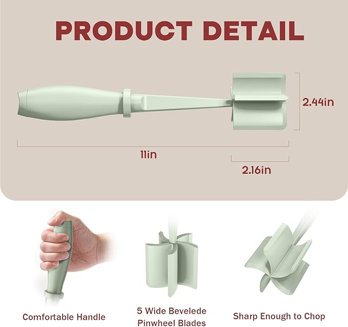 2Pcs Meat Chopper, Hamburger Grinder, Premium Heat Resistant Smasher for Ground Beef, Burger Grinder Nylon Potato Mix Tool-Green