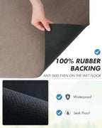 AMOAMI Coffee Mat Hide Stain Rubber Backed Absorbent Dish Drying Mat for Kitchen Counter - Brown, Fits Under Coffee Maker & Machine