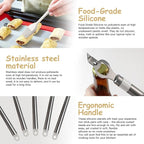 Kitchen Utensil Set-Silicone Cooking Utensils-33 Kitchen Gadgets & Spoons for Nonstick Cookware-Silicone and Stainless Steel Spatula Set-Best Kitchen Tools, Useful Pots (Cream White)