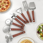 7-Piece Kitchen Tools and Gadgets Set with Wood Imitation Handle BRIIEC Stainless Steel Cooking Utensils Kitchen Accessories Includes Can Opener Garlic Press Peeler