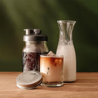 County Line Kitchen Glass Cold Brew Coffee Maker with Lid - Wide Mouth, 2 Quart (64 oz) - Heavy Duty, Leak Proof - Sun & Iced Tea Pitcher, Cold Brew Coffee, Breast Milk Storage, Water - Gray