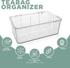Utopia Home Tea Bag Organizer - Stackable Tea Bag Storage Organizer with Clear Top Lid- Tea bag holder For Counter tops, Kitchen Cabinets, Pantry, Sweeteners (Clear, Pack of 6)