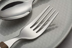 ANNOVA 20 Piece Silverware Set, Service for 4, Stainless Steel Retro/Rivet Walnut Wood Tableware Kitchen Flatware Set Utensils, Includes Dinner Knives, Forks, Spoons, Salad Forks & Dessert Spoons