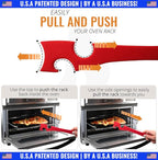 INFRAOVENS Silicone Oven Rack Push Pull Tool with Longer Handle, Shelf Puller for Air Fryer Toaster and Oven, Stick with Hook Tool for Small Kitchen Appliances, Cool Kitchen Gadgets and Accessories