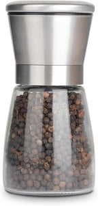 Gulex Pepper Grinder Pepper Mill, Salt Grinder Refillable,(Single Package) Adjustable, Stainless Steel Sea Salt Shaker with Ceramic Rotor (1 pack)