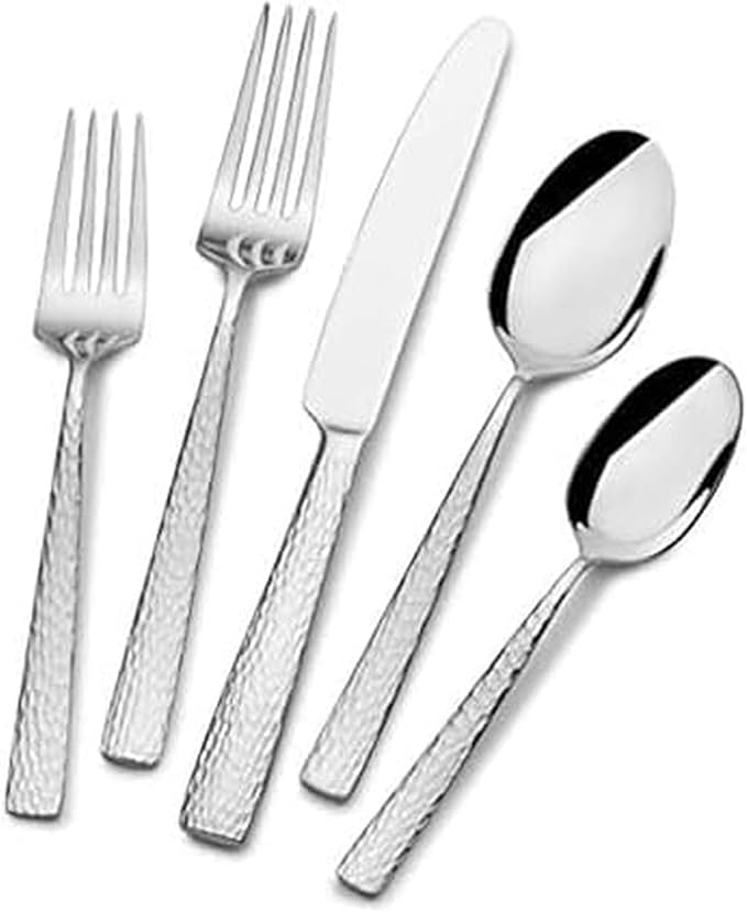 Mikasa, Oliver Gleam Flatware Service for 12, 65 Piece Set, 18/10 Stainless Steel, Silverware Set with Serving Utensils