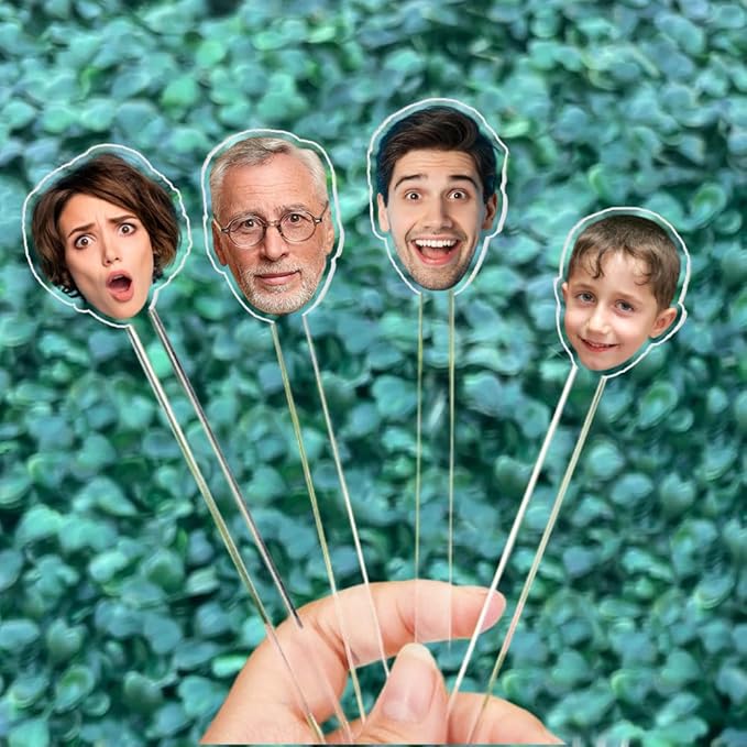 Personalized Pack 50pcs Printed Face Stir Sticks, Dog/Cat/Face/Logo Acrylic Drink Stirrers, Custom Big Head with Your Photo Drink Stirrers, Decor For Parties Birthday Graduation, Baby Face Photos