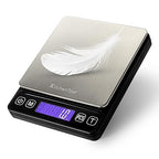 KitchenTour Digital Kitchen Gram Scale - 3000g/0.1g - High Accuracy Precision Food Scale with 9 Units(g/oz/ml/lb/lb:oz/gn/ozt/DWT/ct) - Meat Scale with Back-Lit LCD Display(Batteries Included)