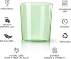 Liacere Plastic Drinking Glasses (Set of 12) 14 oz Green Reusable Plastic Glasses Colors，Kitchen Water Glasses Cup, Bar Tumbler Glassware Set for Beer, Juice, Cocktail, Whiskey, Milk