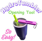 Hydro Style Tumbler Opening Tool, Plastic Lid Removal Tool with Chain and Handle Clip (Blue Sparkle)