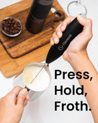 Elementi Milk Frother Wand & Drink Mixer with Stand - Turbo Milk & Coffee Frother Handheld - Hand Held Coffee Mixer Wand & Cold Foam Maker for Frothy Cappuccinos, Lattes & Drink Mixes (Lavender)