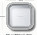 Caraway Glass Food Storage - 4.4 Cup Glass Container - Ceramic Coated Food Container - Non Toxic, Non Stick Lunch Box Container with Lids - Dishwasher, Oven, & Microwave Safe - Gray