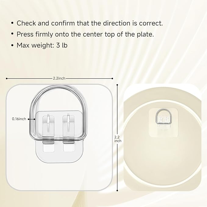 Bilillo 20 Pack D-Shaped Plate Hangers for Wall Display, Invisible Decorative Plate Hooks for Plates, Platters & Wall Décor