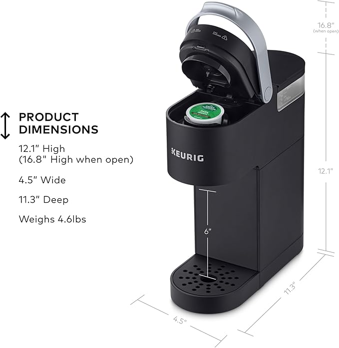 Keurig K-Mini Single Serve K-Cup Pod Coffee Maker, 6 to 12oz Brew size, with Cord Storage, Perfect for Small Spaces, Black