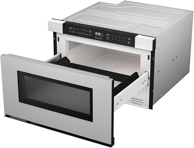 SHARP SMD2440JS Microwave Drawer Oven, 24-inch, 1.2 Cubic Feet, 950 Watt, Angled Touch Control Panel, Stainless Steel