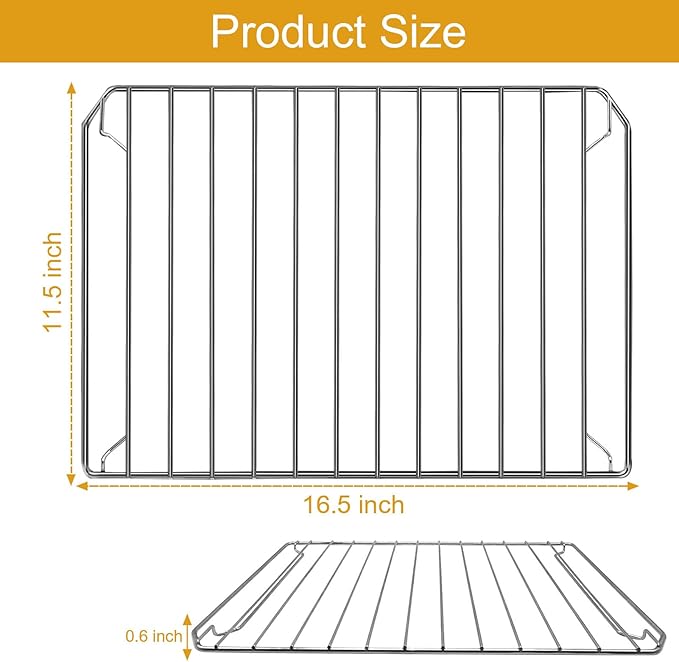 Countertop Toaster Oven Replacement Parts for BLACK+DECKER 8 Slice Extra Wide Convection Oven, Stainless Steel Toaster Oven Accessories Wire Rack Baking Tray