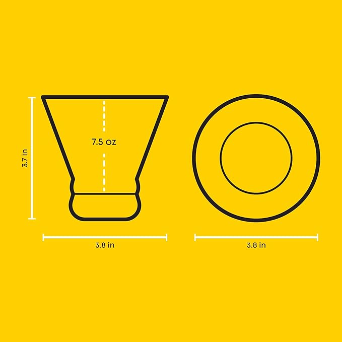 JoyJolt Hue 7.5oz Martini Glasses, Cocktail Glassware Set of 6, Colored Glass Base, Stemless Drinking Glasses for Margarita, Bar, Shrimp Cocktail, Juice