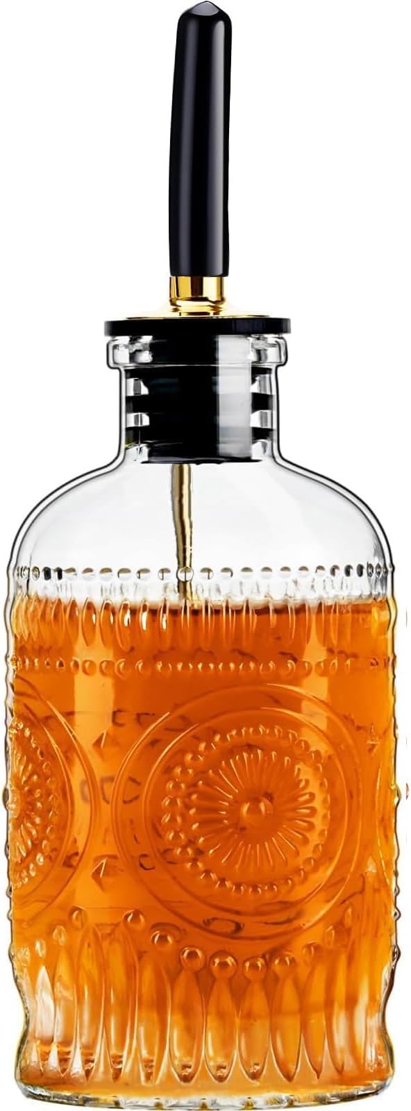Gegewawa Glass Coffee Syrup Dispenser Bottles 7 OZ, Simple Syrup Bottles with Metal Pour Spout, Syrup Dispenser for Coffee Bar Accessories for Maple Honey Syrup Oil and Sauces