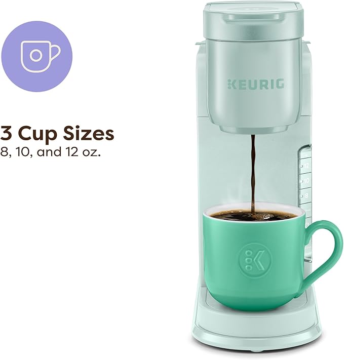 Keurig K-Express Single Serve K-Cup Pod Coffee Maker, 3 Brew Sizes, Strong Button Feature, 42oz Removable Reservoir, Mint