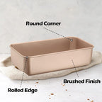 Leonyo 2 Pack Nonstick Loaf Pans for Baking Bread, 9x5IN Stainless Steel Loaf Pans for Homemade Bread Baking, Meatloaf, Bananas, Brownies, Lasagnas, Oven Safe, Rose Gold