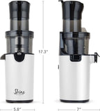 Shine Kitchen Co. SJX-1 Easy Cold Press Juicer with XL Feed Chute and Compact Body (White)