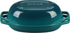 Enameled Cast Iron Oval Dutch Oven Pot with Lid, Dutch Oven for Sourdough Bread Baking, Oval Bread Pan, 5qt, Darkcyan