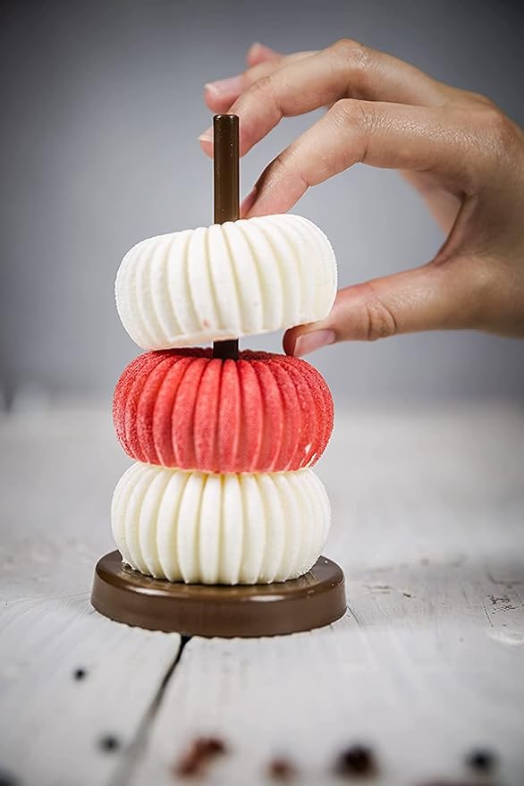 OCPO Kitchen Mini Silicone Mold for Baking Mousse & Cake, French Dessert Mold for Pastry Donuts Chocolate Brownie Jello (6-Cavity)