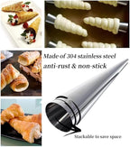 39 Pack Cannoli Forms Kit, Cannoli Forms Pastry Roll Molds with Piping Bags Reusable, Cleaning Brush, Long Cream Icing Piping Nozzle Baking Accessories Tool for Mum and Baker