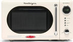 Nostalgia Retro Compact Countertop Microwave Oven - 0.7 Cu. Ft. - 700-Watts with LED Digital Display - Child Lock - Easy Clean Interior - Ivory