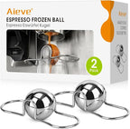 AIEVE 2 Pack Espresso Cooling Ball, Stainless Steel Frozen Ice Rock for Coffee, Espresso Accessories Extract Brew Chilling Tool Chiller Gift for Birthday, Valentine's Day, Christmas