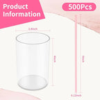500 Pcs Pink Coffee Stir Sticks Set Coffee Stirrers Holder Acrylic Stir Stick Holder Bar Straws Cocktail Straws Drink Stirrers for Coffee Bar Cocktail Milk Tea Restaurant Home Kitchen Party Supplies
