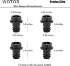 WOTOR Wine Stoppers - Vacuum Wine Saver, Preserver & Sealer (Black, 24 Pieces)