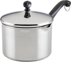 Farberware Classic Stainless Steel 3-Quart Covered Straining Saucepan - - Silver