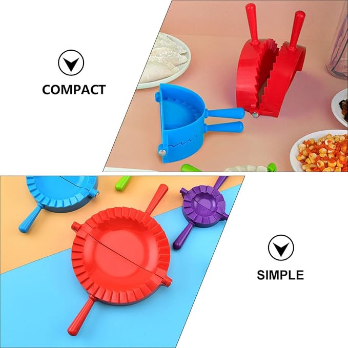 GALPADA 4pcs Dumpling Making Mold Set with Large Medium Small and Mini Sizes Food-grade Pp Plastic Dumpling Press Cutters for Household Kitchen and Cooking Gadget Random Color