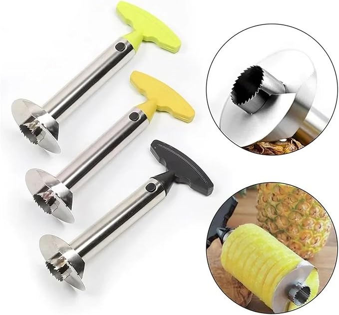 yongduogongsi Pineapple Slicer Peeler Cutter Stainless Steel Kitchen Fruit Tools Cooking Tools Kitchen Accessories Kitchen Gadgets(Yellow)