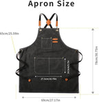 Tosewever Canvas Cross Back Chef Cotton Aprons for Men Women with Large Pockets