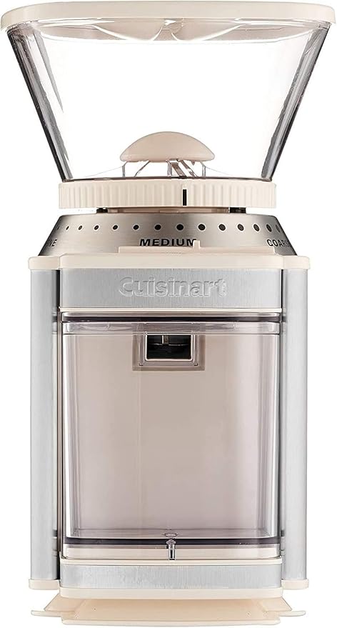 Cuisinart Coffee Grinder, Electric One-Touch Automatic Burr Coffee Grinder with 18-Position Grind Selector, Cup Size Selector for 4 – 18 Cups, Cream Stainless Steel