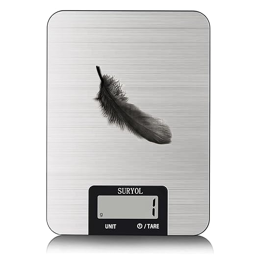 Food Kitchen Scale High-Precision Digital Scale Accurate Weighing for Baking & Cooking Enthusiasts(Shiny Black)