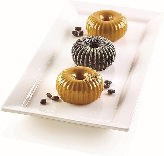 OCPO Kitchen Mini Silicone Mold for Baking Mousse & Cake, French Dessert Mold for Pastry Donuts Chocolate Brownie Jello (6-Cavity)