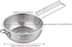 Stainless Steel Basin Colander with Handle, Fine Mesh Kitchen Food Strainer, Large Metal Food Pasta Colanders for Pasta, Noodles, Vegetables and Fruits(COLOR:silver)