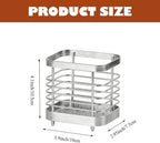 2 PCS Utensil Holder Stainless Steel Drying Rack Kitchen Counter Cutlery Silverware Flatware Drainer Caddy Forks, Knives, Spoons, Chopsticks Organizer (Black, Silver)