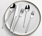 KINGSTONE Silverware Sets, 60 Piece Flatware Set for 12, 18/10 Stainless Steel Cutlery Set Mirror Polished Modern Design Dishwasher Safe