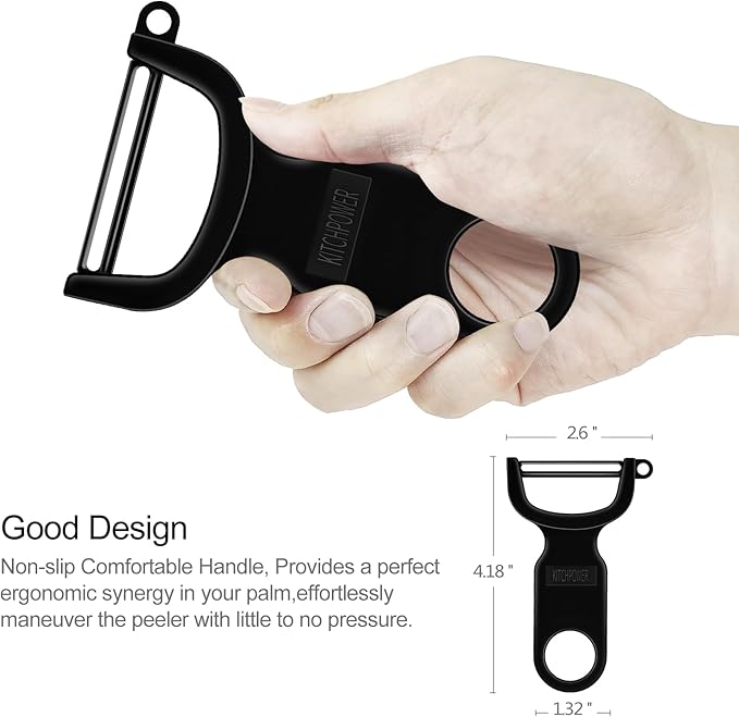 Original Vegetable Peeler, Potato Peelers for kitchen Carbon Steel Blade 3-Pack Green/Orange/Black
