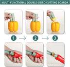 Pepper Corer, 2 in 1 Red Bell Pepper Seed Corer Remover Tool, Fruit & Vegetable Corers Quick Cave Tools for Jalapeno Cutter Deseeder, Off White, 1 P