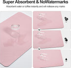 Ecotrim - Dish Drying Mat for Kitchen Counter | Coffee Bar Mat for Countertops | Heat Resistant Drainer Mat with Non-slip Rubber Backed | Hide Stain Kitchen Absorbent Draining Mat | Pink 18"x28"