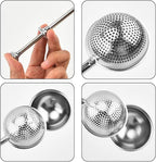 Silver 304 Stainless Steel Flour Powder Filter Spoon, Baker Dusting Wand For Sugar Flour Spices, Flour Sugar Powder Spoon Kitchen Tools Baking Sifters Baking Tools and Accessories, Baking Sifters