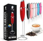 Bean Envy Milk Frother, Coffee Stirrers, Frother Wand, Milk Frother Handheld, Frother with stand, Hand Blender for Coffee, Lattes, Cappuccino, Matcha and Hot Chocolate – Kitchen Gifts - Red
