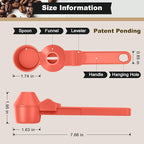 Coffee Scoop & Funnel for Reusable K Cup Refillable Coffee Pods, Coffee Measuring Spoon 2 Tablespoon Capacity, Scoop with Funnel for Ground Coffee, Protein Powder, Tea (Orange, 2 Pack)