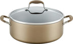 Anolon Advanced Home Hard-Anodized Nonstick Wide Stock Pot/Stockpot (7.5-Quart, Bronze)
